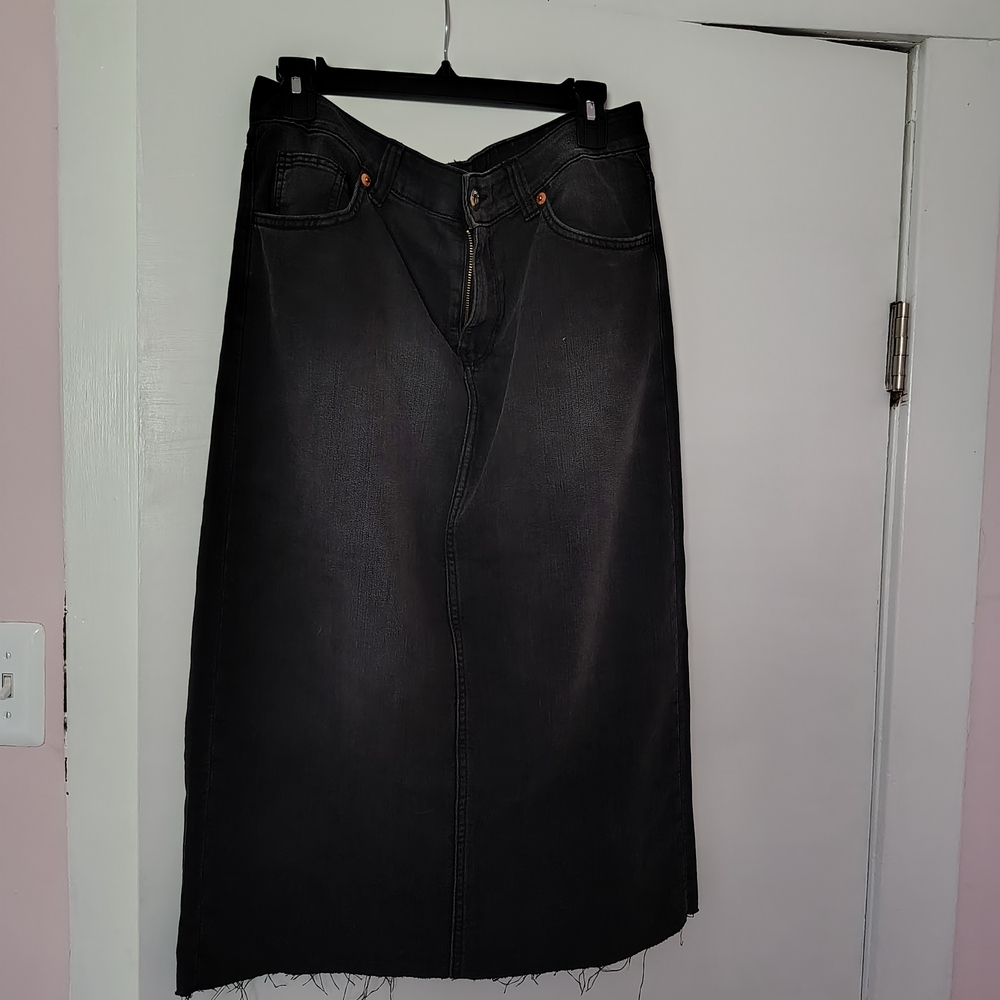 Black Denim Skirt